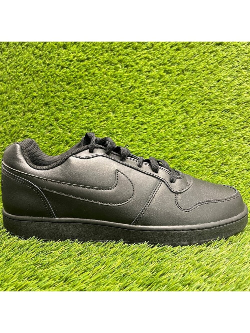 Nike Ebernon Low Mens Size 11 Triple Black Athletic Lifestyle Shoes Sneakers